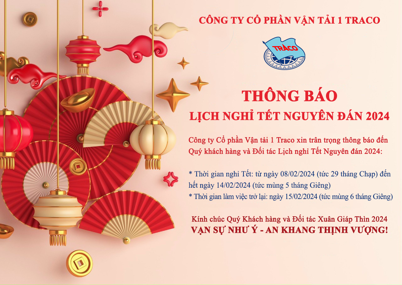 [TRACO] Thông báo lịch nghỉ Tết Nguyên đán - Xuân Giáp Thìn 2024